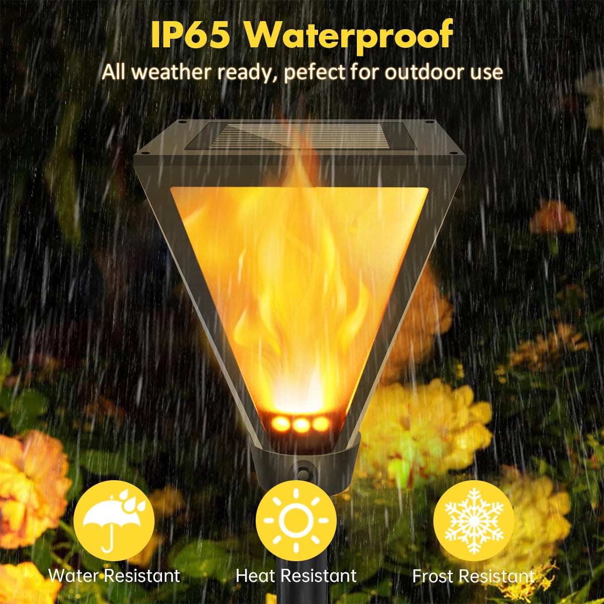 Solar Outdoor Lights Solar Torch Lights with Flickering Flame Waterproof Solar Powered Pathway Lights Landscape Decorative Light