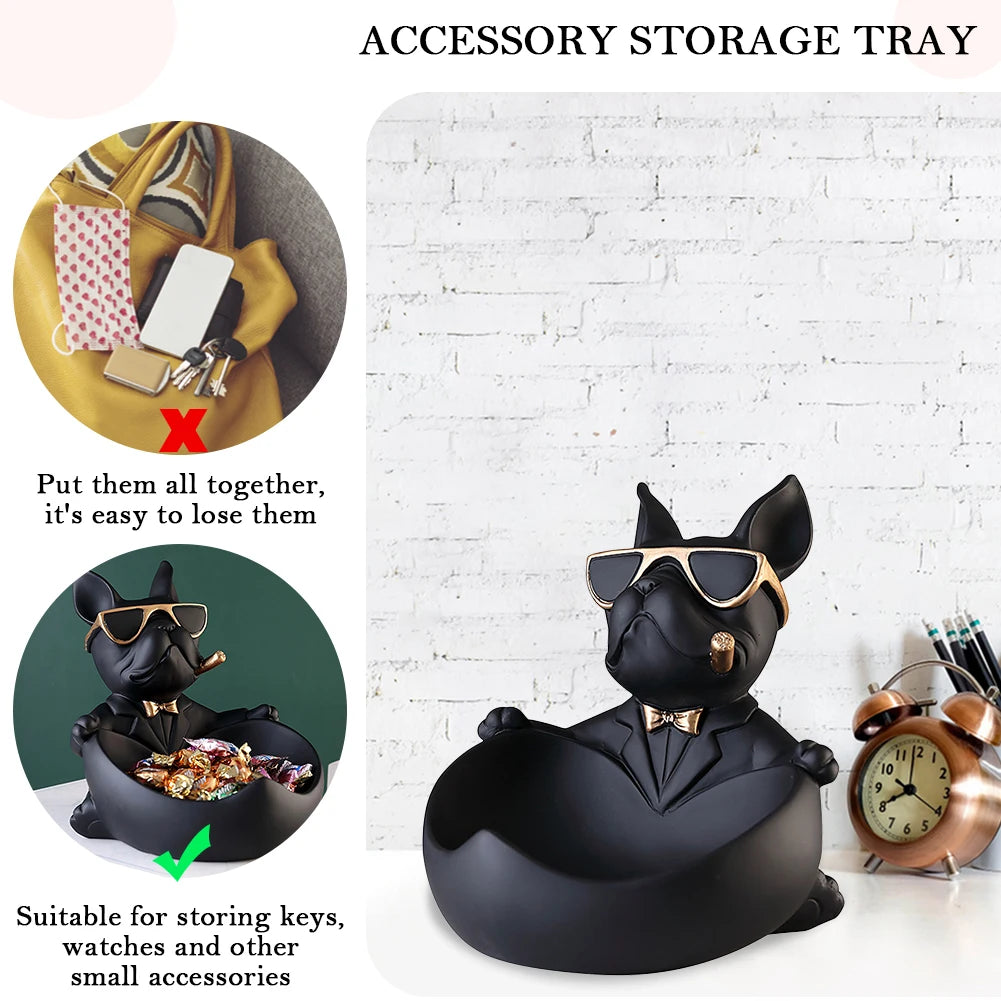 French Bulldog Sculpture Dog Statue Sculpture Living Study Room Bedroom Home Interior Decoration Animal Figurine Accessories