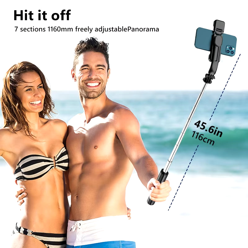 L13D Selfie Stick 1160Mm with Wireless Bluetooth Double Fill Light Extended Tripod with Remote Shutter for Android IOS Cellphone