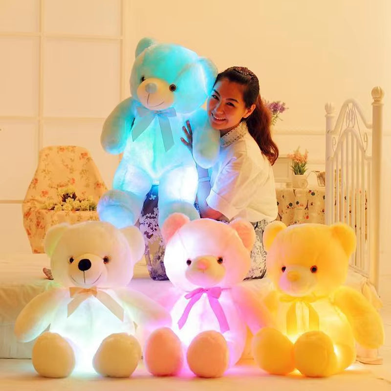 3275CM Luminous Creative Light up LED Teddy Bear Stuffed Animal Plush Toy Colorful Glowing Teddy Bear Christmas Gift for Kid
