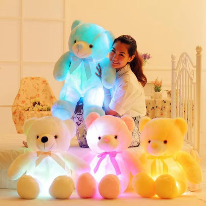 3275CM Luminous Creative Light up LED Teddy Bear Stuffed Animal Plush Toy Colorful Glowing Teddy Bear Christmas Gift for Kid