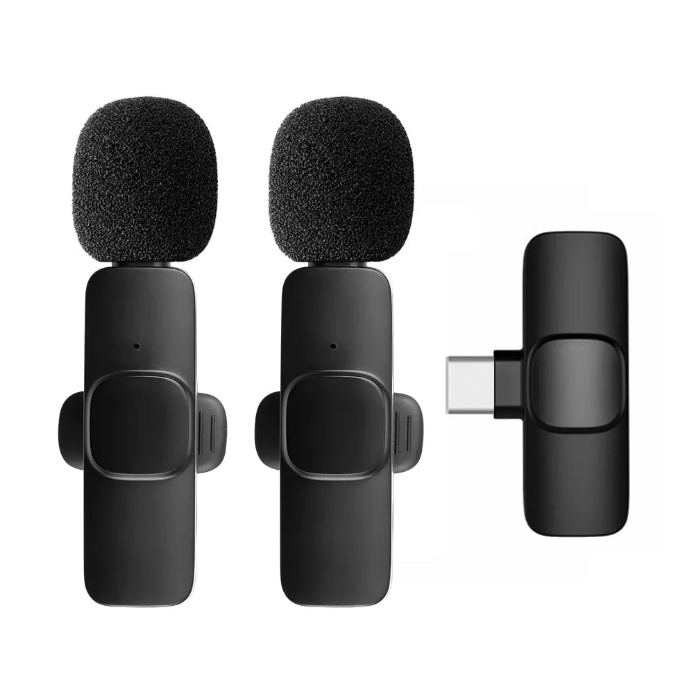 Lavalier Microphone Wireless Microphone Noise Cancelling Audio Video Recording Mini Mic for Iphone Android Live Broadcast Game