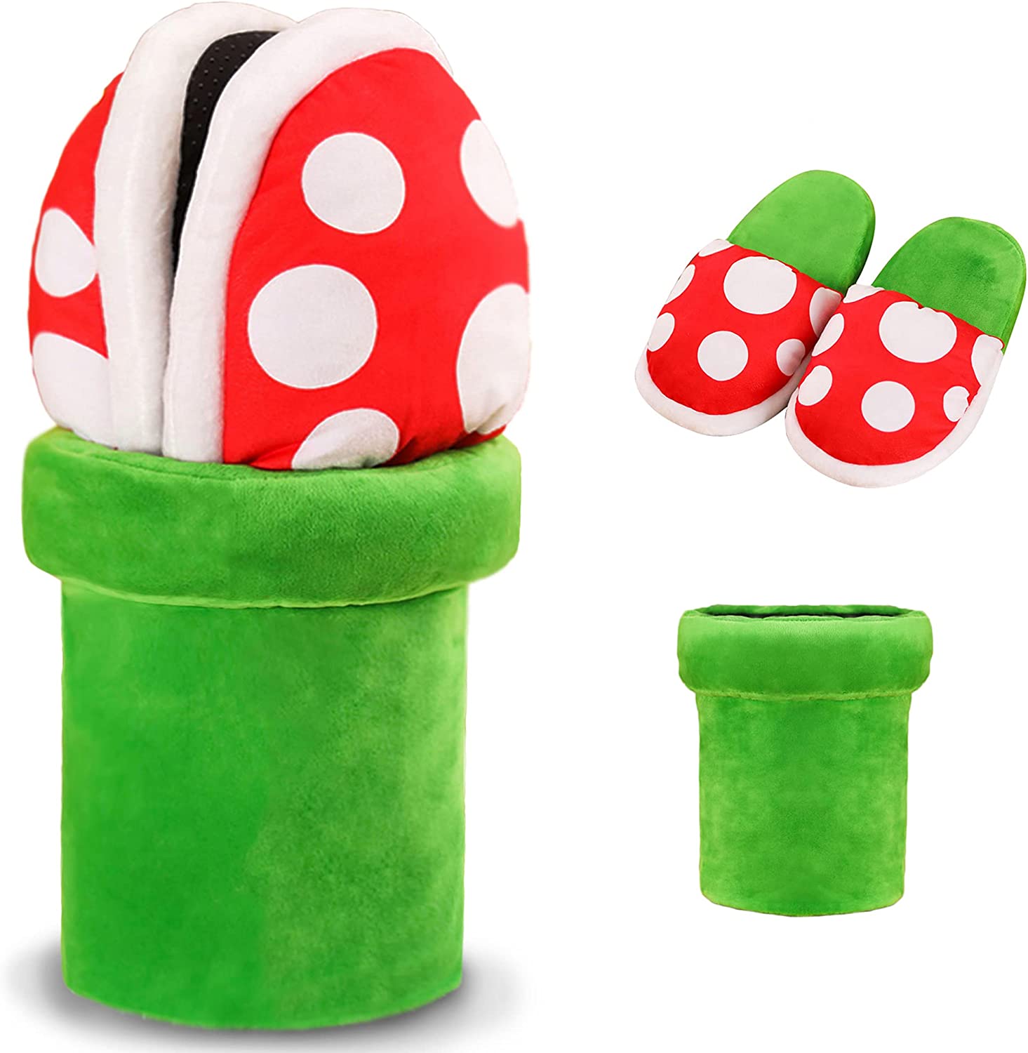 Super Mario Piranha Plant Slippers and Pipe Holder - Franco Gadgets