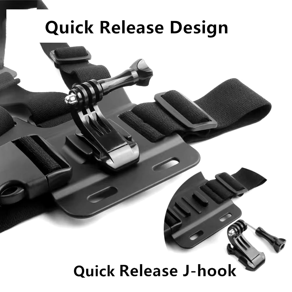Chest Harness Mount Adjustable Chest Strap Belt with J Hook Compatible for Gopro Hero 12 11 10 9  Action Camera Accessories