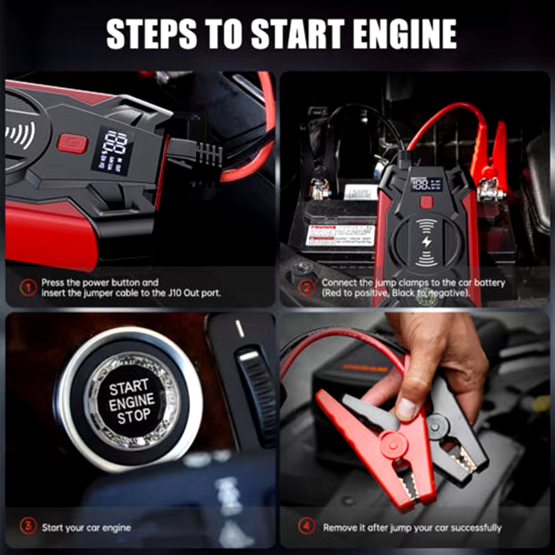 39800Mah Car Battery Charger 1200A LED Display Power Bank Jump Starter 12V Car Battery Booster Jumper for Sedan Truck RV