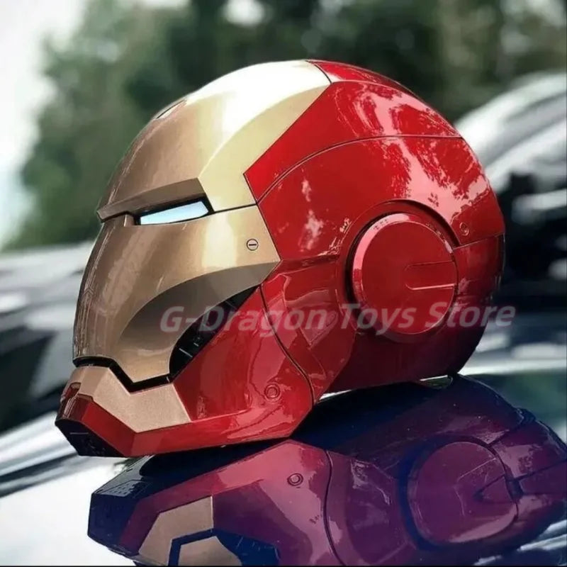 Marvel New Iron Man 1:1 Mk5 Helmet Voice Control Eyes With Light Model Toys For Adult Electric Technology Wearable Xmas Gift