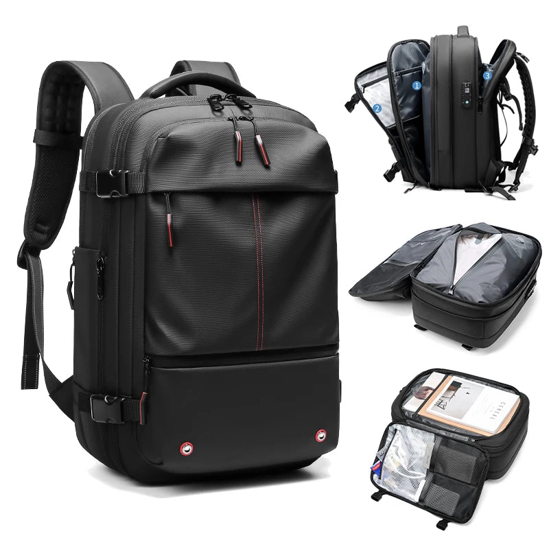 Men Travel Backpack vacuum compression 17 inch Laptop Backpack Business Large Capacity school Backpack Expanded Hiking backpack