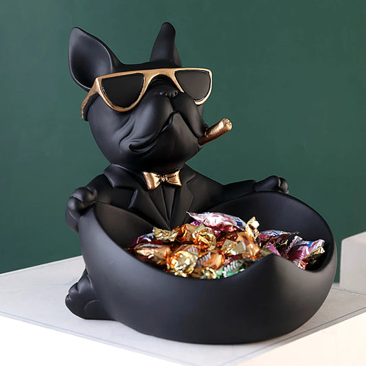 French Bulldog Sculpture Dog Statue Sculpture Living Study Room Bedroom Home Interior Decoration Animal Figurine Accessories