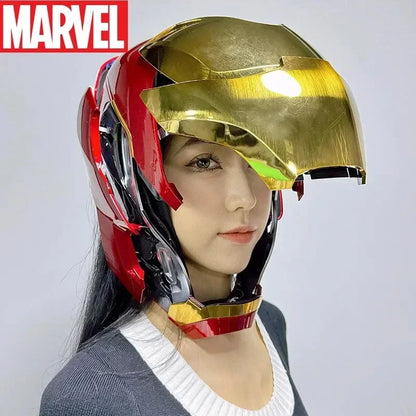 Marvel New Iron Man 1:1 Mk5 Helmet Voice Control Eyes With Light Model Toys For Adult Electric Technology Wearable Xmas Gift