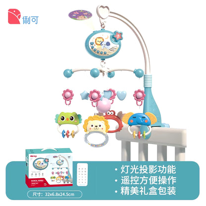 Baby Crib Mobile with Lights Music Projection for Infants 0-6 Months Remote Control Crib Toys for Newborn Baby Mobile for Crib