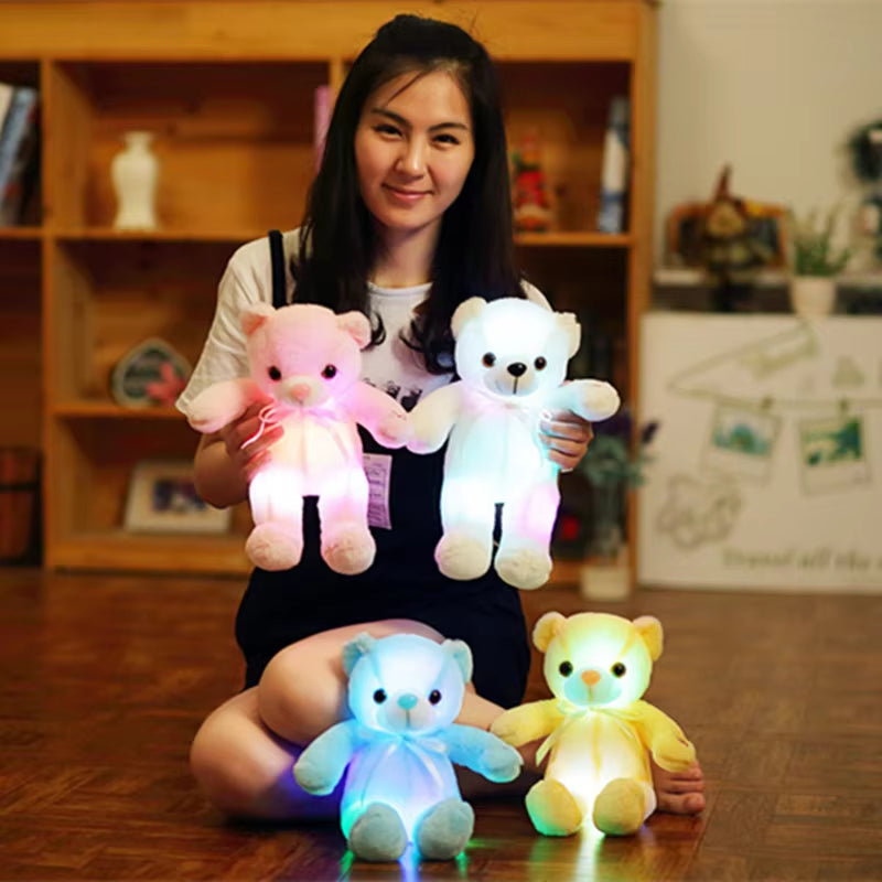 3275CM Luminous Creative Light up LED Teddy Bear Stuffed Animal Plush Toy Colorful Glowing Teddy Bear Christmas Gift for Kid