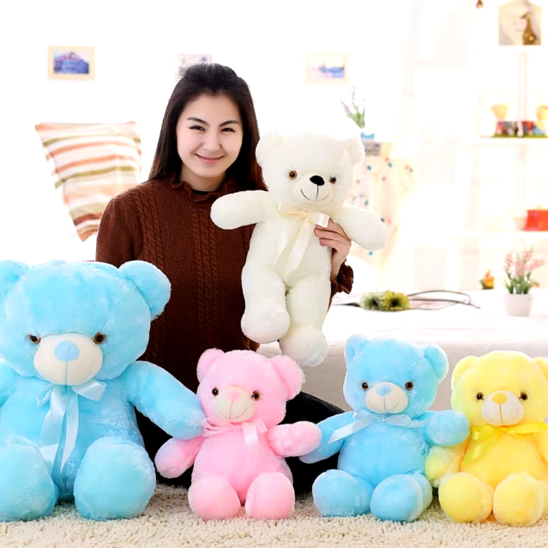 3275CM Luminous Creative Light up LED Teddy Bear Stuffed Animal Plush Toy Colorful Glowing Teddy Bear Christmas Gift for Kid
