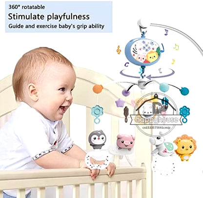 Baby Crib Mobile with Lights Music Projection for Infants 0-6 Months Remote Control Crib Toys for Newborn Baby Mobile for Crib
